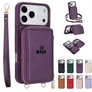Phone Case w/ Leather Zipper Pouch