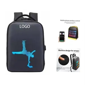 LED Motorcycle Backpack with 64x64 Screen BT