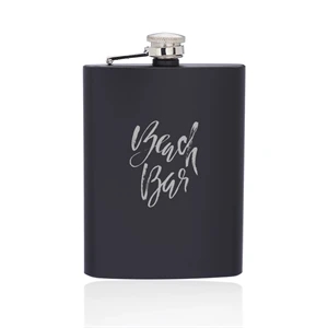 8 oz. Verano Stainless Steel Hip Flasks | https://www.bestnamebadges.com
