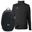 Under Armour® Men's Quarter-Zip & Laptop Backpack Gift Set | https://www.bestnamebadges.com