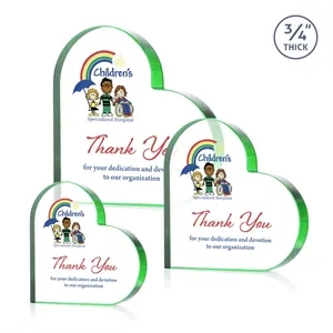 Davina Heart VividPrint™ Award - Green | https://www.bestnamebadges.com