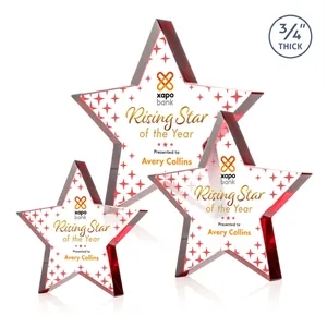 Esna Star VividPrint™ Award - Red | https://www.bestnamebadges.com