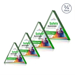 Adler Triangle VividPrint™ Award - Green | https://www.bestnamebadges.com