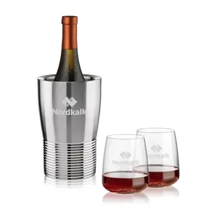 Genoa Wine Cooler & Dunhill Stemless Wine Set | https://www.bestnamebadges.com