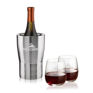 Genoa Wine Cooler & Crestview Stemless Wine Set | https://www.bestnamebadges.com