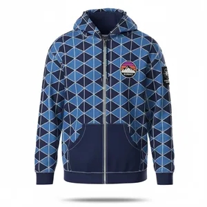 Sublimated 280G Polyester Full Zip Hoodie