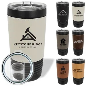Polar Camel 20oz Leatherette/Black Stainless Steel Tumblers