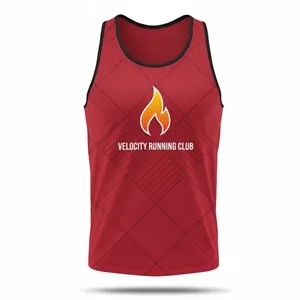 Spun Polyester Cotton Touch Athletic Tank Top Sublimated