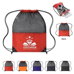 14" X 18" Mesh Top Drawstring Backpack
