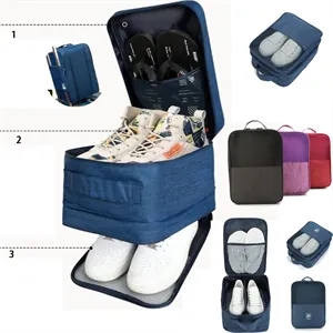 3-Layer Waterproof Travel Shoe Organizer Bag | https://www.bestnamebadges.com