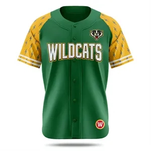 Men's Full Button Baseball Jersey Birdseye Mesh 160 GSM