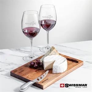 Swissmar® Acacia Board &  2 Blyth Wine | https://www.bestnamebadges.com