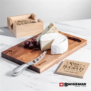 Swissmar® Acacia Board & Bamboo Coasters | https://www.bestnamebadges.com