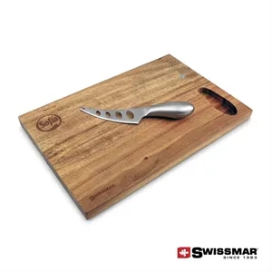 Swissmar® Acacia Cutting Board & Cheese Knife Set | https://www.bestnamebadges.com