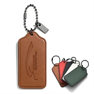 Luggage Bag Tags Leather Keychain Labels With Ring