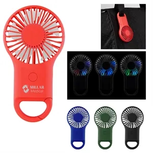 Rechargeable Handheld Fan With Carabiner | https://www.bestnamebadges.com