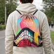 18" x 13.5" Custom Drawstring Backpack - Digital Print | https://www.bestnamebadges.com