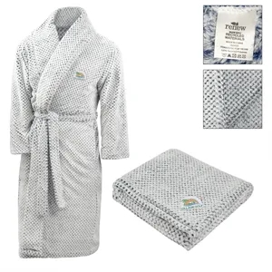 Dream Weaver rPET Blanket & Robe Gift Set | https://www.bestnamebadges.com