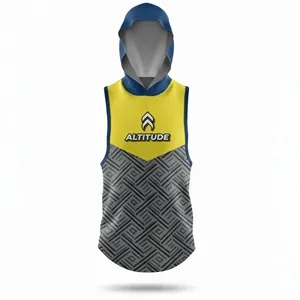 Sublimated 180G Sleeveless Hooded T-Shirt