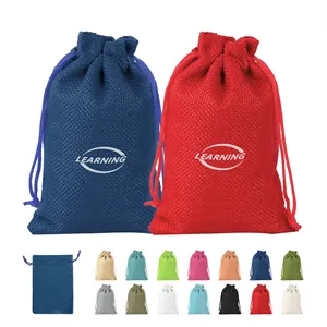 Reusable Burlap Drawstring Gift Pouch Bag 4"x6"