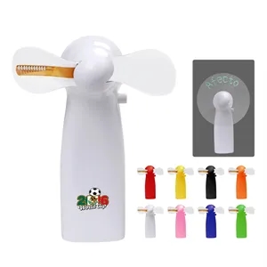 Pre Programmed Mini Handheld Fan W/Flash Message LED
