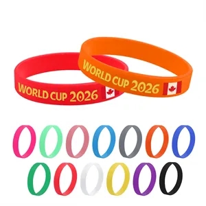 8"x0.5" Silicone Wristband Bracelet W/ World Cup Theme