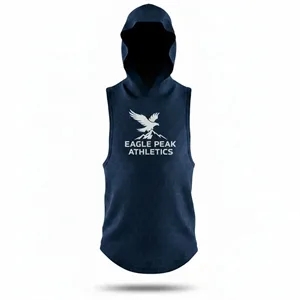 Sublimated 150G Interlock Sleeveless Hooded T-Shirt