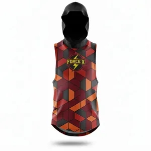 Full Color Spandex Interlock Sleeveless Hoodie T-Shirt