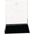 8" Clear Crystal Rectangle Wedge on Black Base | https://www.bestnamebadges.com