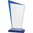 9 1/2" Blue Razor Glass Award | https://www.bestnamebadges.com