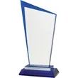 8" Blue Razor Glass Award | https://www.bestnamebadges.com