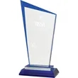 8" Blue Razor Glass Award | https://www.bestnamebadges.com
