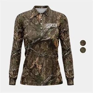 Mossy Oak® Women's 4.4 Oz. Polyester Interlock Polo Shirt | https://www.bestnamebadges.com