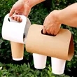 Foldable Kraft Paper Cup Holder with Handle | https://www.bestnamebadges.com