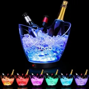 LED Transparent Plastic Ice Bucket