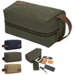 Men Waterproof Canvas Toiletry Bag with Handle | https://www.bestnamebadges.com