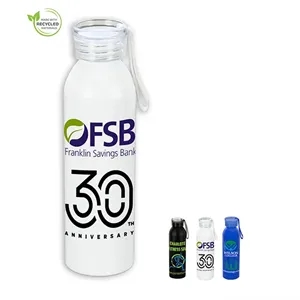 22 OZ Recycled Aluminum Bottle With Carry Strap Lid | https://www.bestnamebadges.com
