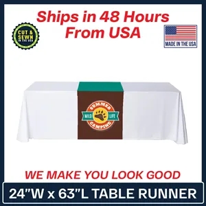 24" x 63" Table Runner Polyester Full Color Dye Sublimation