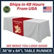 36" x 84" Table Runner Polyester Full Color Dye Sublimation | https://www.bestnamebadges.com