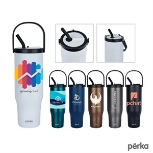 Perka® Reginald 30oz. Recycled Vacuum Insulated Travel Tu... | https://www.bestnamebadges.com
