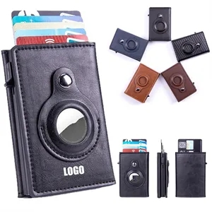 PU Leather AirTag Wallet with RFID Blocking