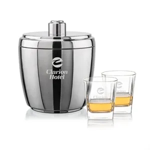 Pescara Ice Bucket & Arcadia On-the-Rocks Set | https://www.bestnamebadges.com