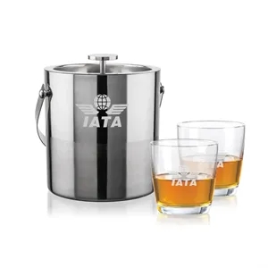 Catania Ice Bucket & Carberry On-the-Rocks Set | https://www.bestnamebadges.com