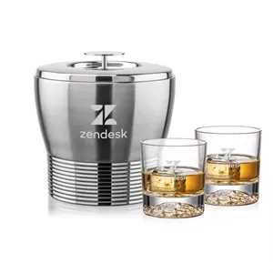 Genoa Ice Bucket & Heathfield On-the-Rocks Set | https://www.bestnamebadges.com