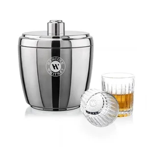 Pescara Ice Bucket & Hartmann On-the-Rocks Set | https://www.bestnamebadges.com