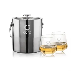 Catania Ice Bucket & Hartsdale On-the-Rocks Set | https://www.bestnamebadges.com