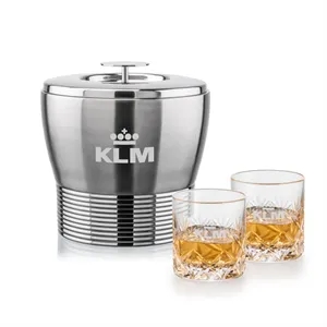 Genoa Ice Bucket & Park Lane On-the-Rocks Set | https://www.bestnamebadges.com