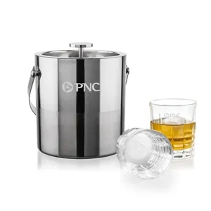 Catania Ice Bucket & Fortino On-the-Rocks Set | https://www.bestnamebadges.com