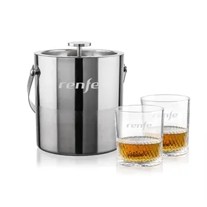 Catania Ice Bucket & Drysdale On-the-Rocks Set | https://www.bestnamebadges.com