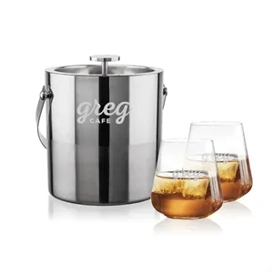 Catania Ice Bucket & Breckland On-the-Rocks Set | https://www.bestnamebadges.com